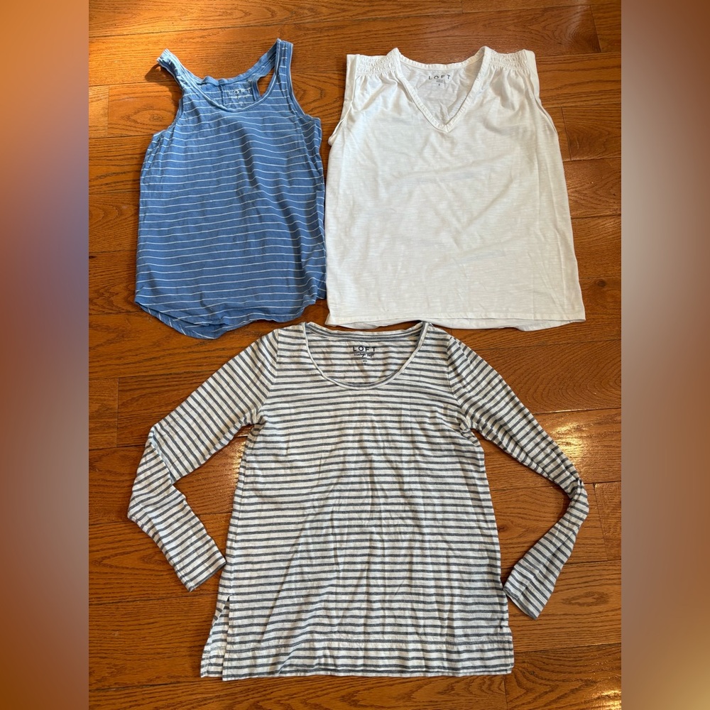 LOFT Size Small Top Bundle | Vintage Soft Tees & Tanks | Casual Basics